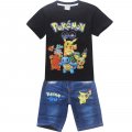 Boys Pokemon Go tee with denim pants - black