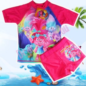 Kids swimming bather swim suit top trunks - Trolls