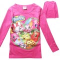 Girls Shopkins cotton long sleeve top - pink