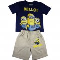 Boys Despicable me Minion summer top karhki shorts-Navy blue