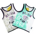 Boys cotton singlet green and grey