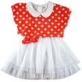 Girls party dress with orange dotty 2pcs set