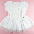 Girls ruffle party WHITE ROSE dress