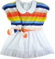 Girls party dress with stripe 2pcs set