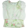 Girls double layer summer top - green