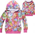 Girls cotton thin hoodie jacket - shopkins pink