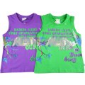 Boys singlet sleeveless shirt top tee - green king