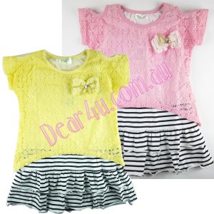 Girls babies summer party dress double layer